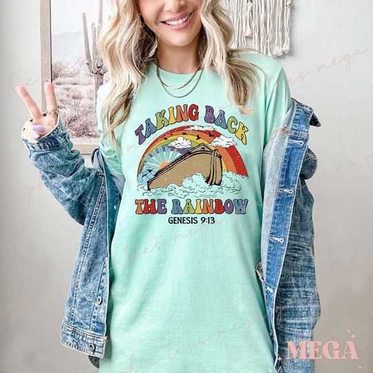 Discover Christian Rainbow Shirt, Jesus Rainbow Shirt, Genesis 9:13 Shirt