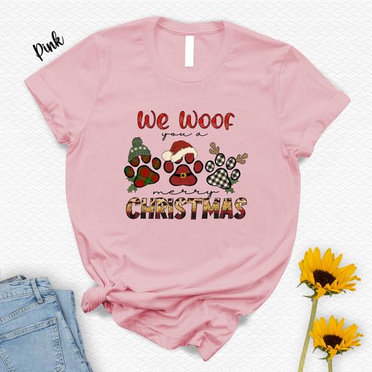 Discover Dog Christmas Shirt, We Woof You A Merry Christmas T-Shirt
