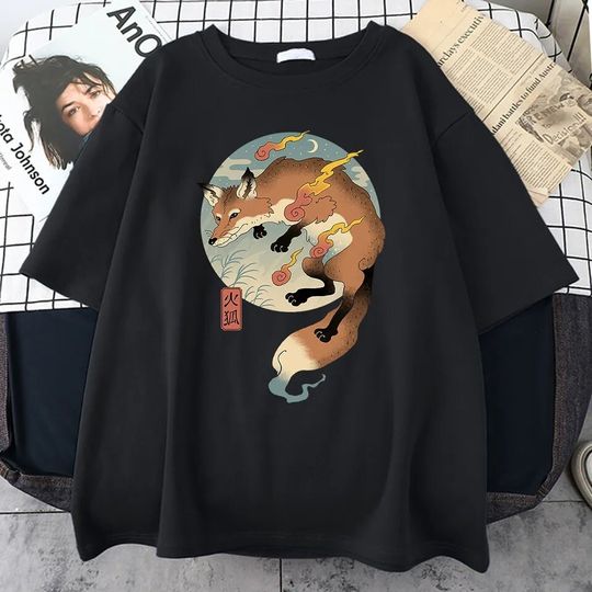 Discover Japanese manga fox t shirt