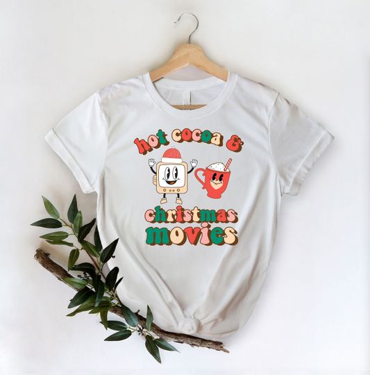 Discover Hot Cocoa and Christmas Movies Shirt, Hot Cocoa Shirt, Christmas Family Shirt