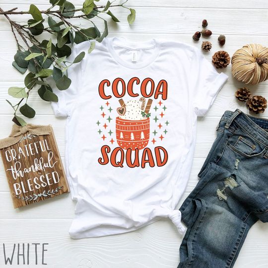Discover Hot Cocoa Squad | Funny Cute Hot Chocolate Shirt | Matching Christmas Shirt