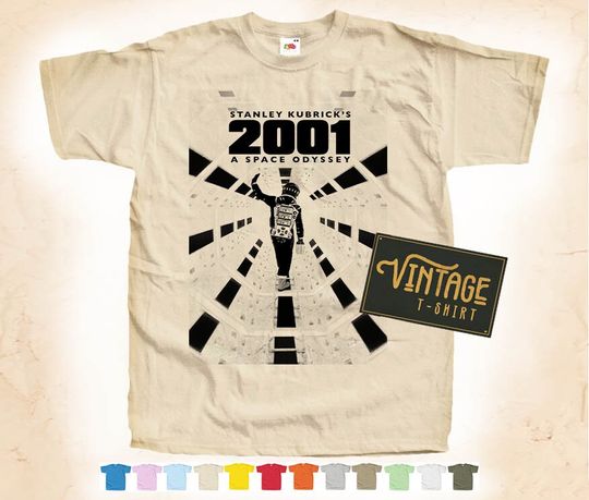 Discover BLACK Print 2001: A Space Odyssey V4 T shirt Vintage Movie Shirt