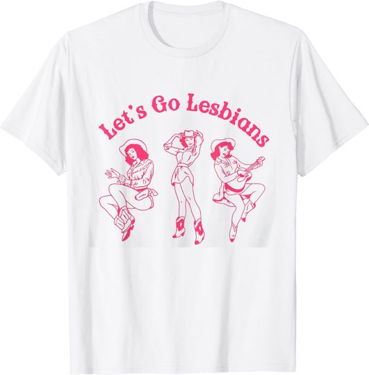 Discover Let's Go Lesbians Subtle Lesbian Live Laugh Lesbian LGBTQ T-Shirt