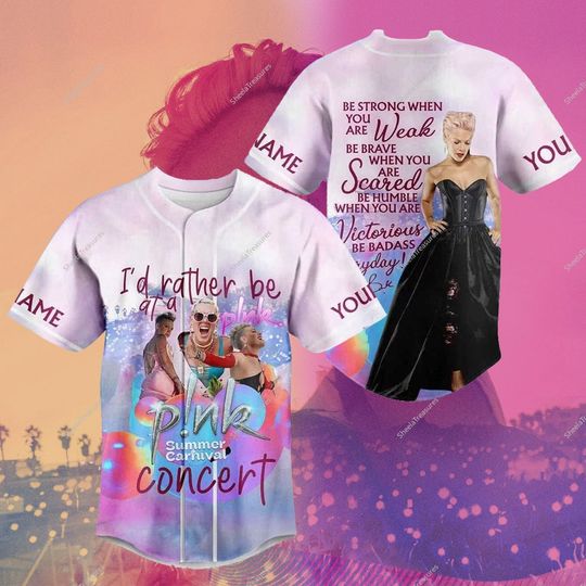 Discover P!nk Summer Carnival 2023 Personalized Adult Baseball Jersey, Trustfall Album