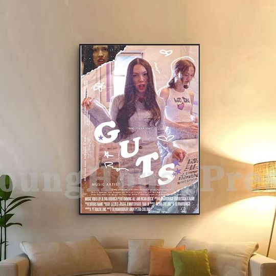 Discover Olivia Rodrigo Song Poster Album New, Olivia Rodrigo Guts Tracklist 2023 Poster
