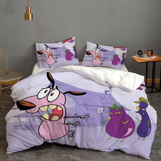 Discover Halloween Custom Courage the Cowardly Dog Bedding Three