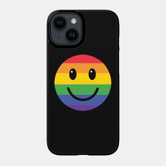 Discover Rainbow Smiley Face Emoji iPhone Case