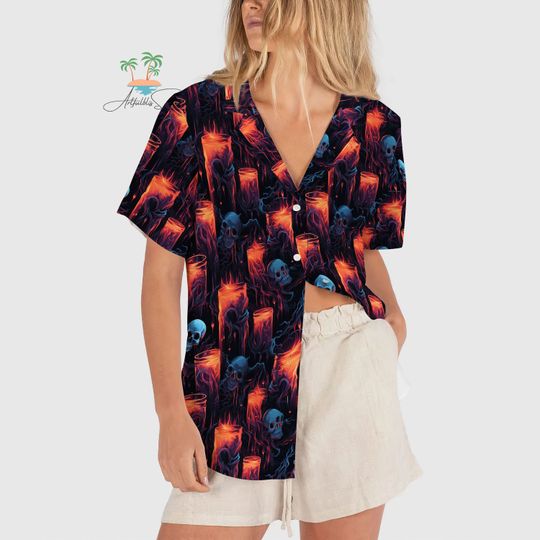 Discover Halloween Skull Horror Hawaii Shirt