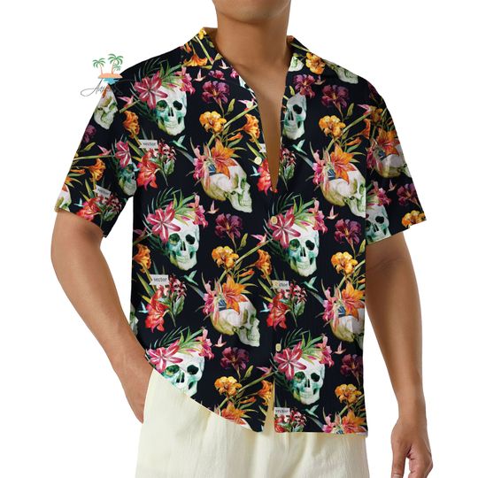 Discover Aloha Skull Hawaii Shirt, Vintage Halloween Shirt