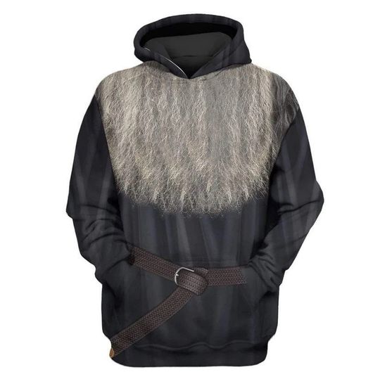 Discover Wise Wizard Character 3D Hoodie, Grey-bearded Costume Hoodies