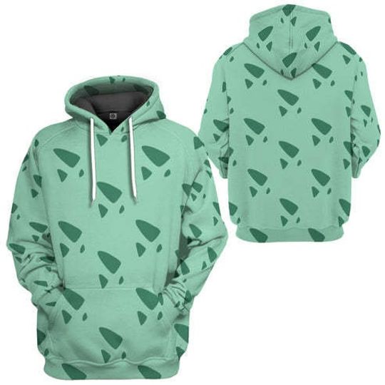 Discover Leafy Monster Cosplay Costume 3D Hoodie Cute Green Anime 3D Hoodie