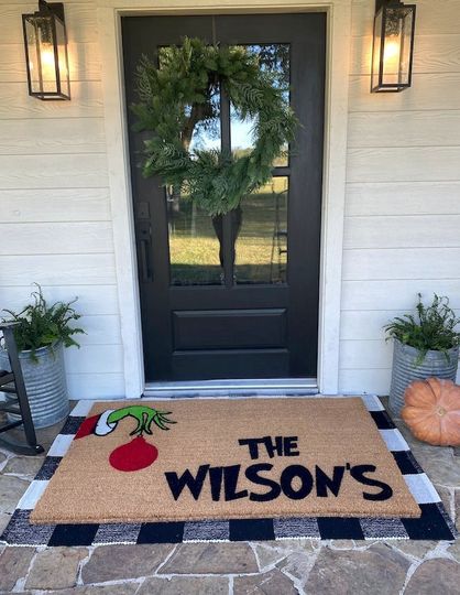 Discover The funny character Christmas Personalized Doormat, Christmas Door Mat
