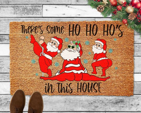 Discover Funny Christmas Doormat, Funny Doormat, Christmas Door Mat, There's Some Ho Ho Ho's in This House Doormat