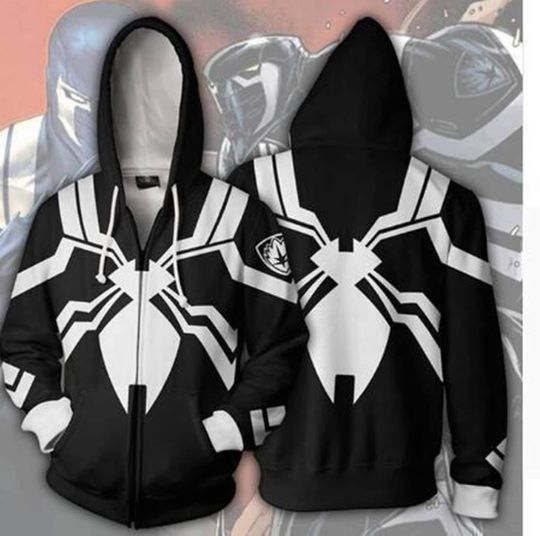 Discover Spider Halloween Costume 3D Zip Hoodie