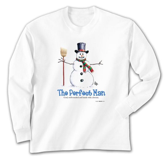 Discover Snowman Long Sleeved T-Shirt | Winter Tees | Graphic T-Shirts
