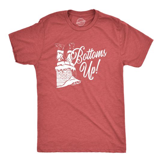 Discover Rude Christmas Shirt: Bottoms Up Funny Shirt