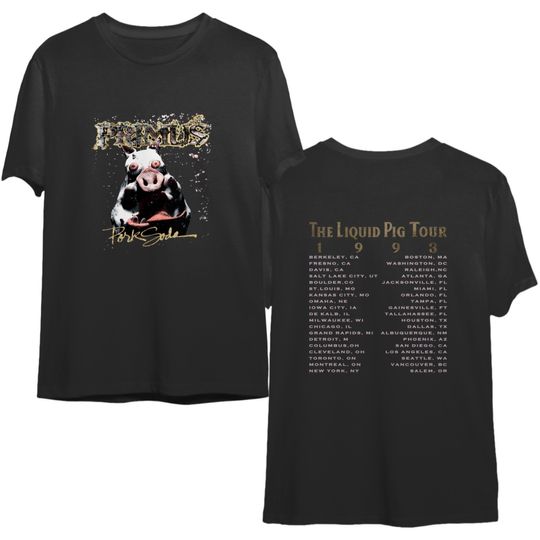 Discover 1993 Primus Pork Soda Liquid Pig Tour T-Shirt