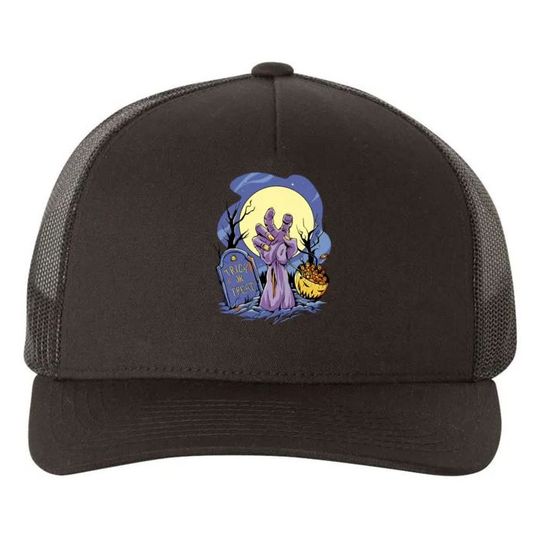Discover Zombie Trick Or Treat Spooky Halloween Trucker Hat