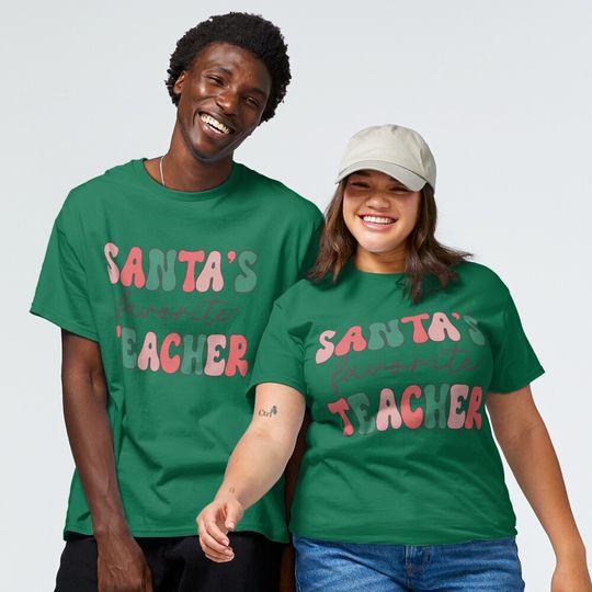 Discover Santa's Favorite Teacher, Holiday Teacher Shirt Classic T-Shirt