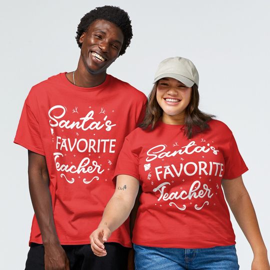 Discover Santas Favorite Teacher Christmas Teacher. Classic T-Shirt