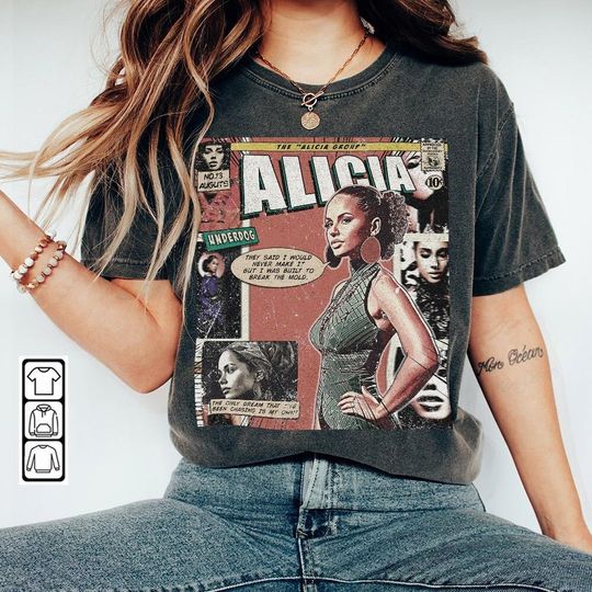 Discover Alicia Keys Comic World Tour Tickey 2023 Graphic T-shirt