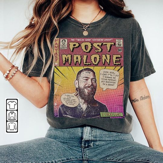 Discover Post Malone Comic Twelve Carat Toothache Album World Tour Shirt