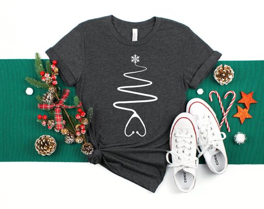 Discover Stethoscope Christmas Tree Shirt, Nurse Christmas Shirt, Nurse Shirt