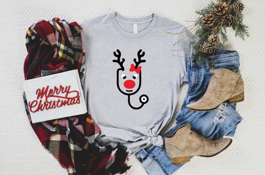 Discover Nurse Christmas Stethoscope Shirt