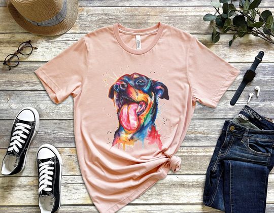 Discover Rottweiler Dog Painting shirt, Watercolor Dog Art tshirt