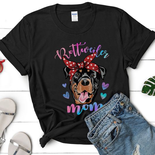 Discover Rottweiler Dog Mom Shirt, Rottweiler TShirt, Mom Gift
