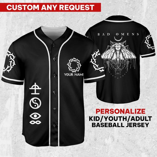 Discover Bad Omens Moth Rock Music Jersey, Concrete Jungle Tour 2023 Jersey
