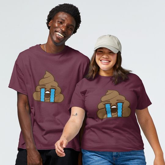 Discover Poop Sob Emoji T-Shirt