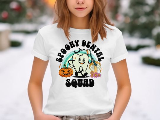 Discover Spooky Dental Squad T-shirt, Halloween Teeth Shirt, Cute Dental Office Crew