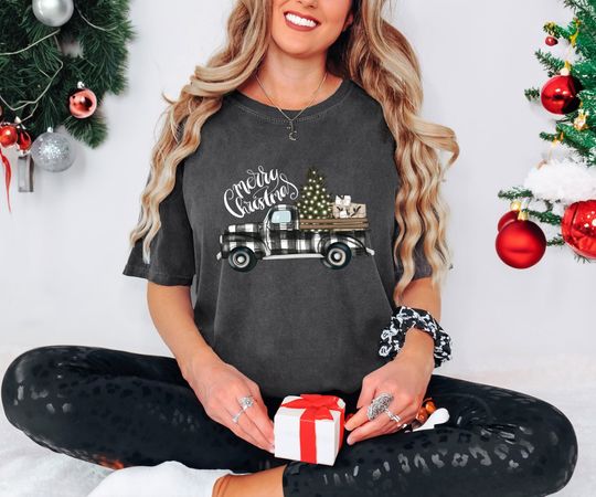 Discover Christmas Truck Cotton T-Shirt - Vintage Holiday Tee