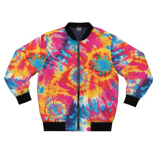 Discover Multicolored Tie-Dye Party Men's Bomber Jacket