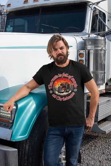 Discover T-Shirt christmas truck driving through the snow full of christmas gifts