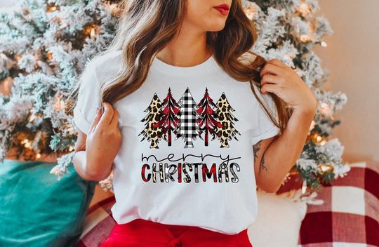 Discover Leopard Cheetah Shirt, Leopard Merry Christmas Shirt