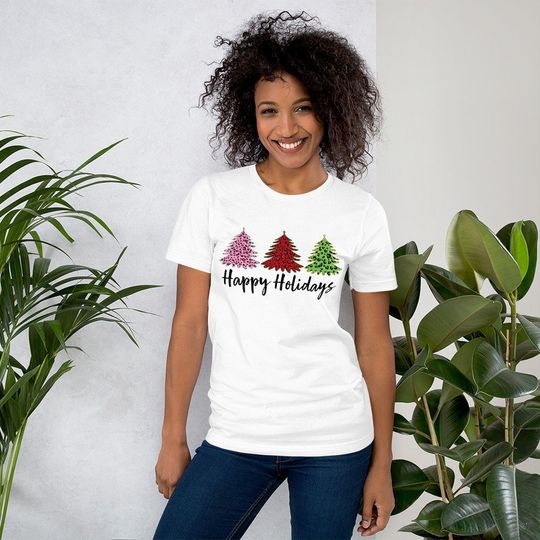 Discover Leopard Print Christmas Tree Shirt, Fun Christmas Tree Shirt