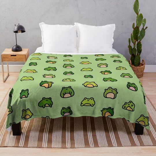 Discover Frogs Doodle Throw Blanket