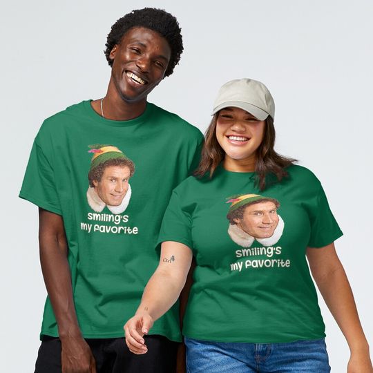 Discover Smiling's my favorite Buddy The Elf Movie Will Ferrell Classic T-Shirt