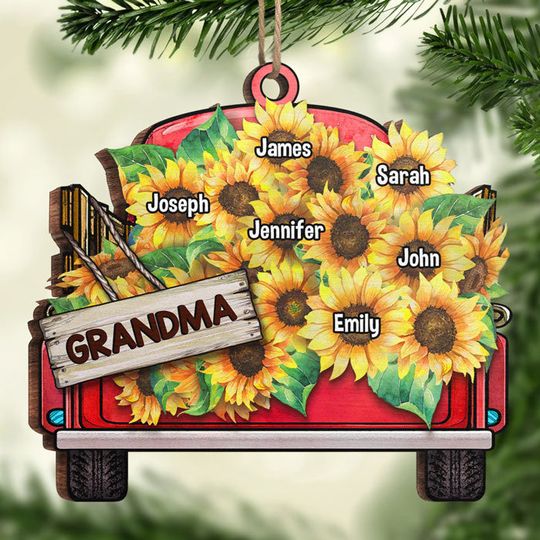 Discover You're My Sunshine -  Car Shaped Wood Christmas Ornament - Gift For Grandma, Grandparents, Christmas Gift