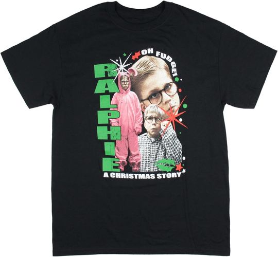 Discover A Christmas Story Men's Distressed Ralphie Oh Fudge Pink Bunny Adult T-Shirt