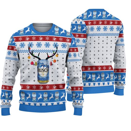 Discover Busch Blue Beer Ugly Knitted Christmas Sweater