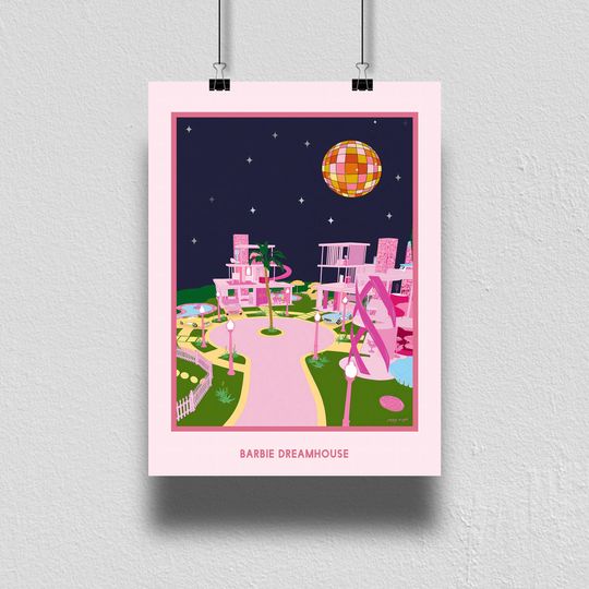 Discover Barbie Movie Inspired Print | Barbie Dreamhouse Print | Pink Wall Art Poster