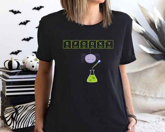Discover SPOOKY Science Spider Halloween Shirt, Cute T-Shirt