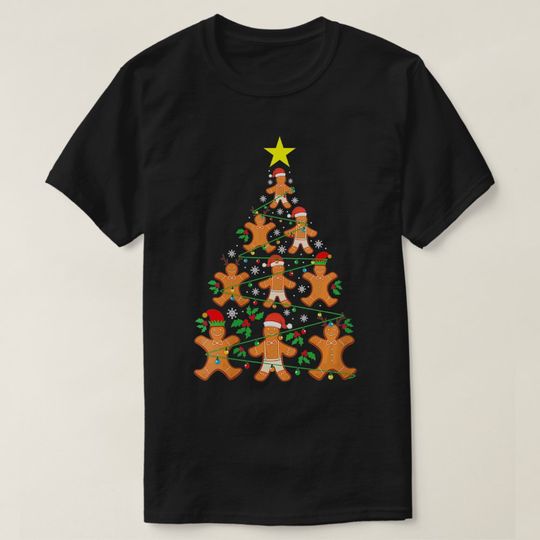 Discover Womens Christmas Gingerbread Tree Holiday Clothing T-Shirt