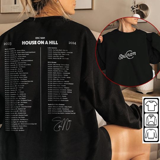 Discover Eric Nam Kpop Sweatshirt, House on a Hill World Tour 2023  Shirt Merch Bootleg