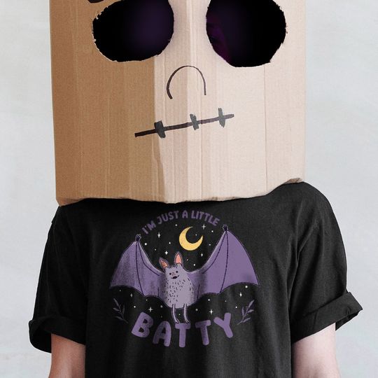 Discover I'm Just A Little Batty Funny Halloween Bat Pun T-Shirt