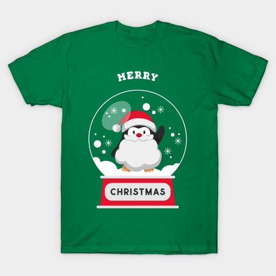 Discover Merry Christmas Penguin Globe - Christmas Penguin T-Shirt