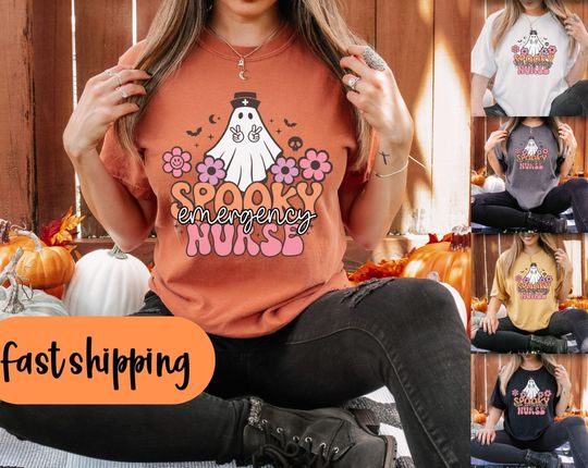 Discover ER Nurse Halloween  Shirt, Spooky Season T-Shirt Rn Tee